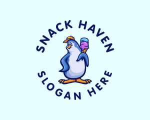 Penguin Gelato Ice Cream logo design