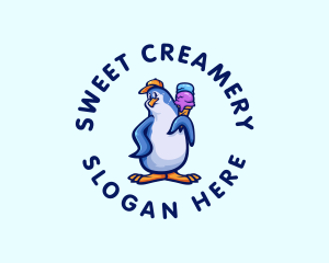 Penguin Gelato Ice Cream logo design