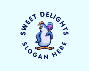 Penguin Gelato Ice Cream logo design