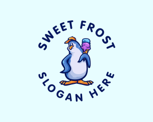 Penguin Gelato Ice Cream logo design