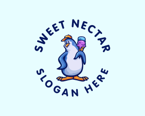 Penguin Gelato Ice Cream logo design