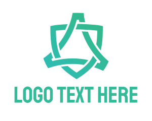Interactive - Abstract Green Shield logo design