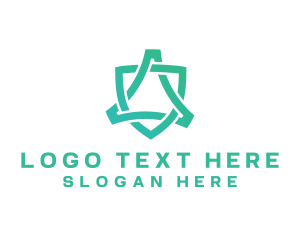 360 - Abstract Green Shield logo design