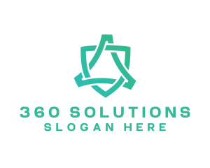 360 - Abstract Green Shield logo design