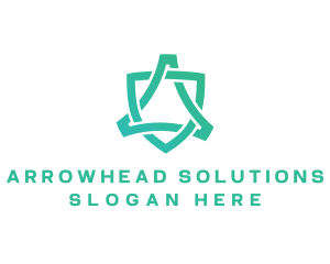 Abstract Green Shield logo design