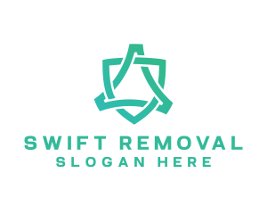 Removal - Abstract Green Shield logo design