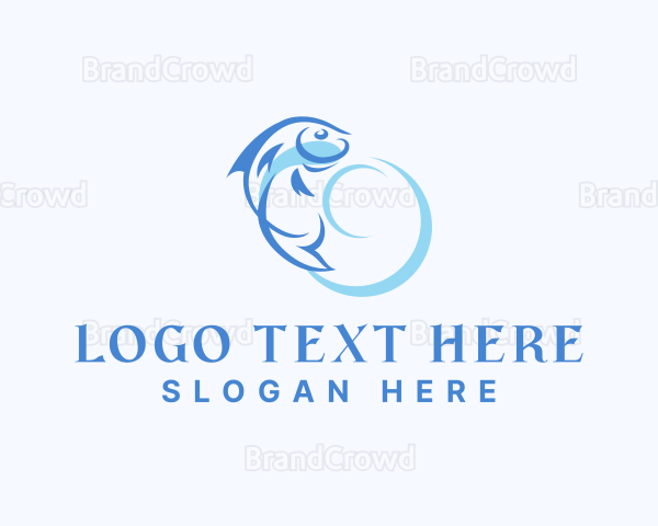 Underwater Seafood Fishing Logo