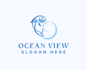 Underwater Seafood Fishing  logo design