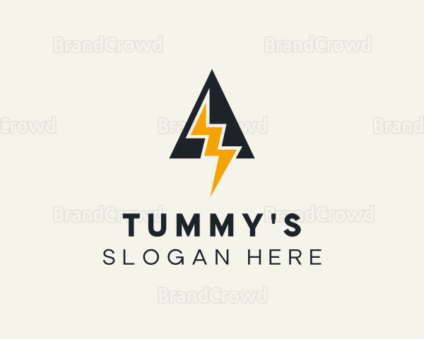 Thunder Bolt Letter A Logo