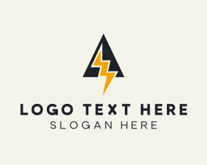 Voltage - Thunder Bolt Letter A logo design
