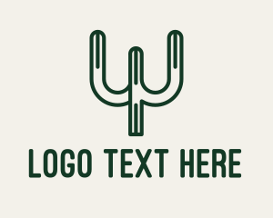 Texan - Cactus Letter W logo design