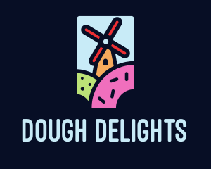 Dough - Windmill Doughnut Bakery logo design