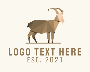 Livestock - Brown Goat Origami logo design