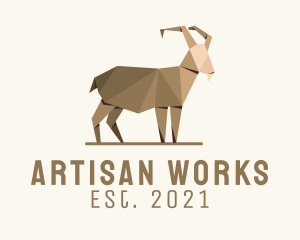 Craftsman - Brown Goat Origami logo design