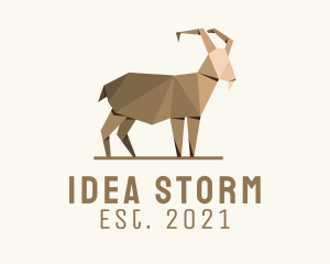 Brown Goat Origami  logo design