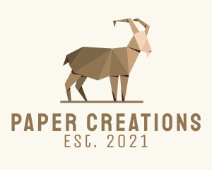 Papercraft - Brown Goat Origami logo design