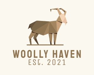 Sheep - Brown Goat Origami logo design