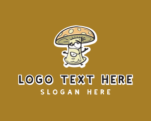 Veggie - Cartoon Mushroom Veggie logo design