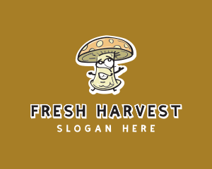 Veggie - Cartoon Mushroom Veggie logo design