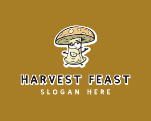 Cartoon Mushroom Veggie logo design