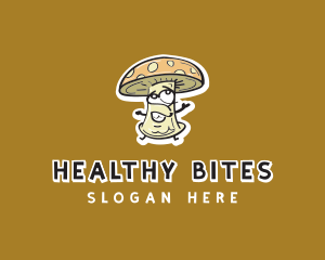 Cartoon Mushroom Veggie logo design