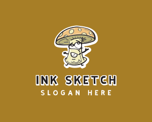 Cartoon Mushroom Veggie logo design