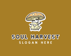 Cartoon Mushroom Veggie logo design