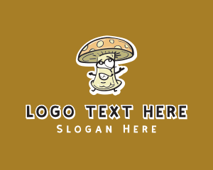 Cartoon Mushroom Veggie Logo
