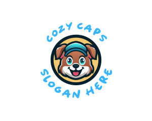 Cute Dog Pet Cap logo design