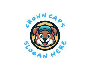 Cute Dog Pet Cap logo design