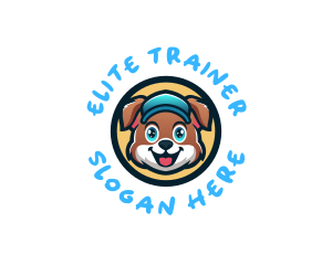 Cute Dog Pet Cap logo design