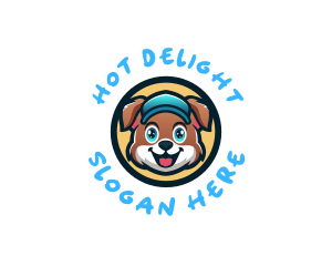 Cute Dog Pet Cap logo design