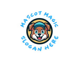 Cute Dog Pet Cap logo design