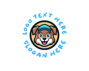 Cartoon - Cute Dog Trainer logo design