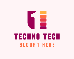 Techno - Battery Charging Number 1 logo design
