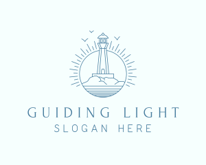 Sunshine Lighthouse Rock logo design