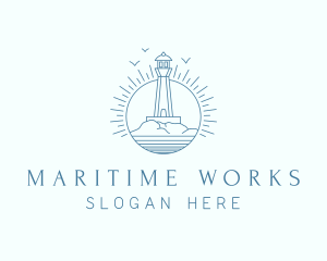 Sunshine Lighthouse Rock logo design