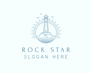 Rock - Sunshine Lighthouse Rock logo design