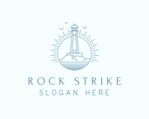 Sunshine Lighthouse Rock logo design