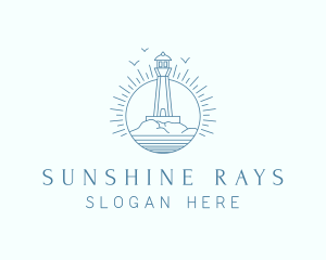 Sunshine Lighthouse Rock logo design