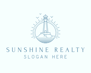 Sunshine Lighthouse Rock logo design