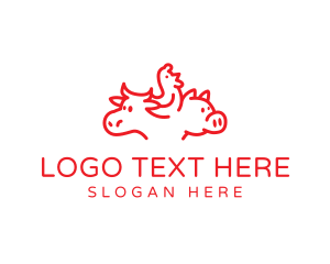 Piglet - Livestock Domestic Animals logo design