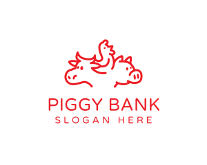 Piggy - Livestock Domestic Animals logo design