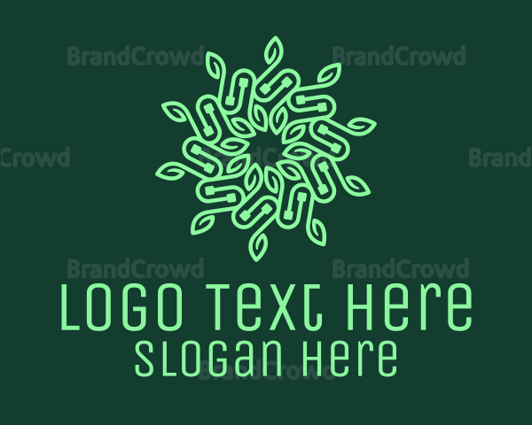 Green Circuitry Wreath Logo