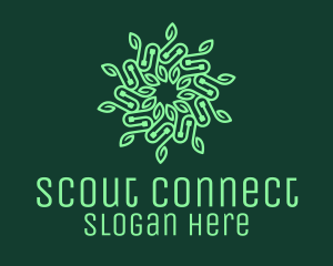 Green Circuitry Wreath logo design