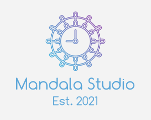 Mandala - Gradient Mandala Clock logo design