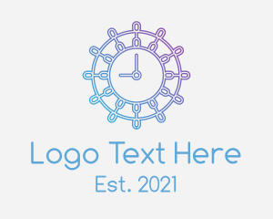 Wristwatch - Gradient Mandala Clock logo design