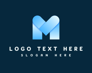 Ecommerce - Modern Blue Letter M logo design