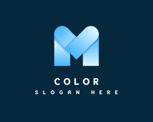 Agency - Modern Blue Letter M logo design