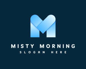 Modern Blue Letter M logo design